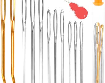 Large Eye Sewing Needle Set: Stainless Steel, Blunt Tip Tapestry Needles