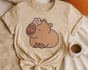Lindo capibara SVG, capibara PNG, clipart de capibara, SVG de animal, SVG de moda, diseño de camiseta, regalo para ella, archivos de corte Cricut, silueta
