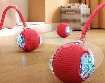 Automatic Rolling Cat Ball Rechargeable Smart Mouse Toy Interactive Tail Motion Kitten Play