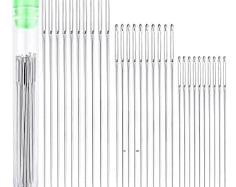 Large Eye Sewing Needles: Stainless Steel, Assorted Sizes - 30 Piece Set