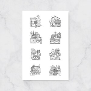 Houseplants Black & White Art Print Home Decor Plant Lovers 12x18