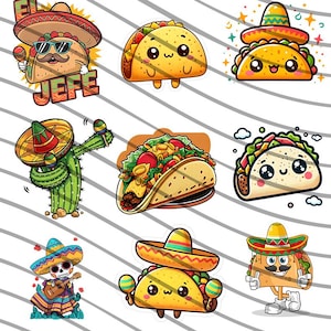 9 Cinco De Mayo Png Bundle, Let&#39;s Fiesta Png, Mexican Party Png, Tacos Png, Mexico Tequila Png, Nachos Hat, Sublimation Design Download