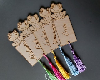 Personalized Wooden Bookmark with Animal – Custom Name Gift for Kids
