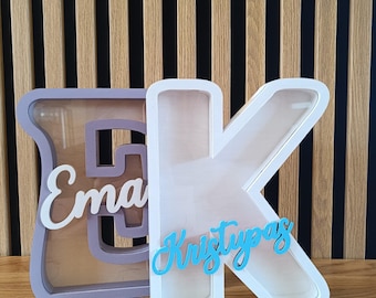 Personalized Letter Piggy Bank: Custom Nursery Decor