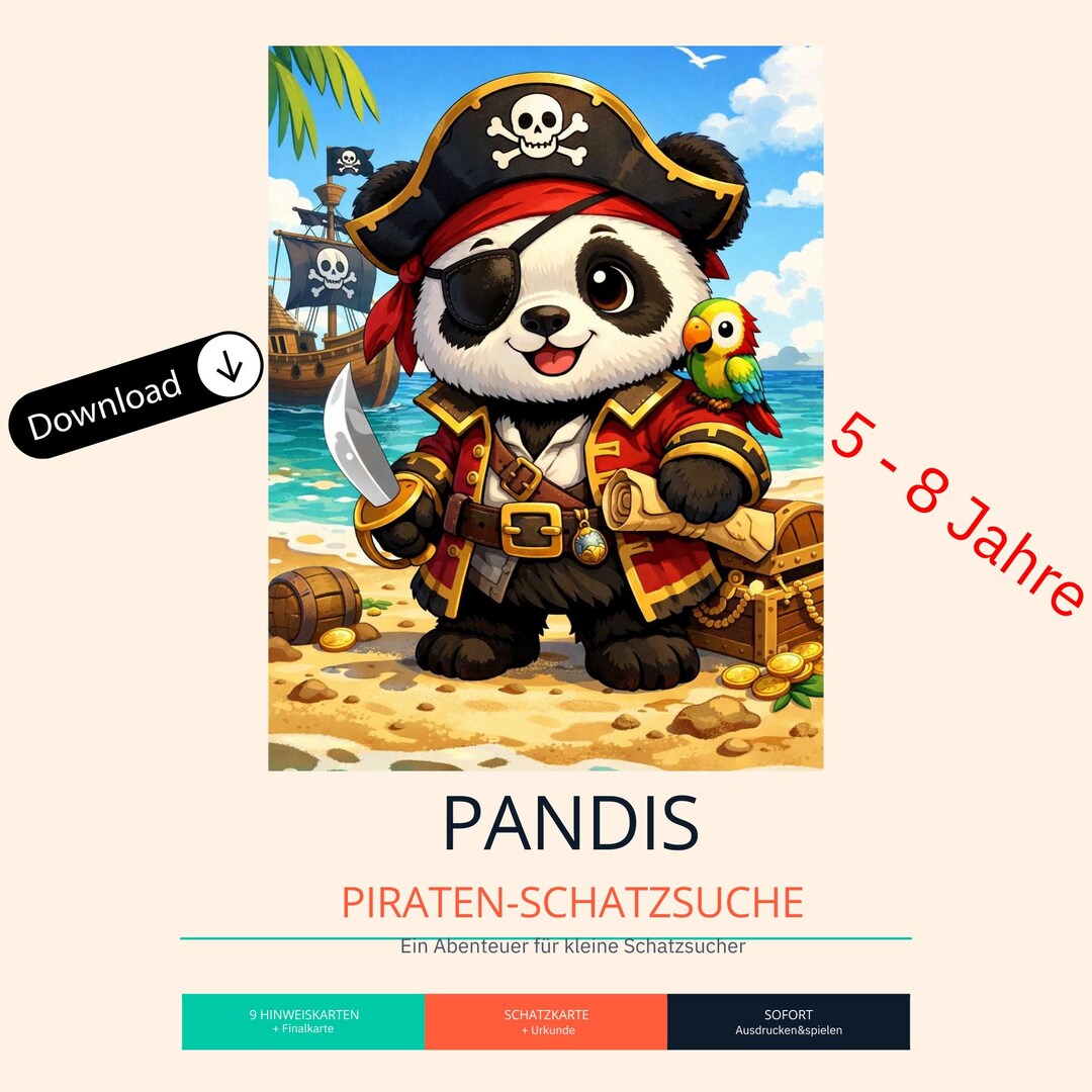 Pandi's Pirate Treasure Hunt – Printable Treasure Hunt for Children 5–8 ...