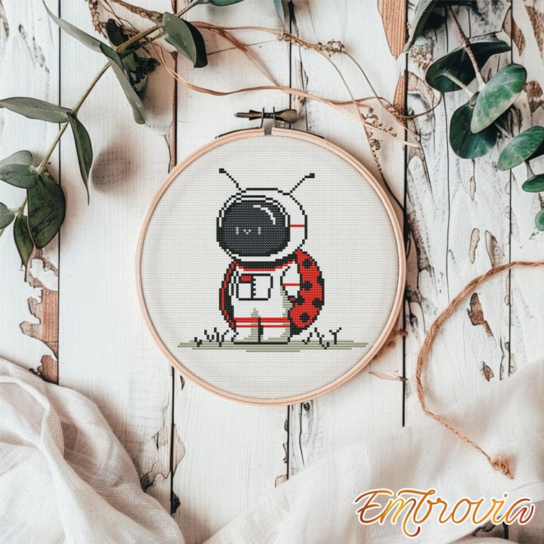 Ladybug Astronaut Buddy – Cute Cross Stitch Pattern PDF, Funny Space ...