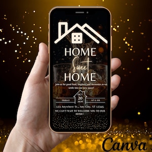 Animated House Warming Invite, Digital Housewarming Party Invitation, New Apartment Home Evite, Self Editable Template Ecard, New Home Evite