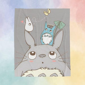 Totoro Cozy Plush Blanket | Cartoon Animal Throw for Adults & Kids | Studio Ghibli Gift for Movie Nights, Decor and Snuggles