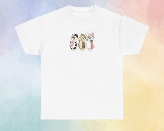 Mofusand in Animal Costumes T-Shirt | Kawaii Cat Dress-Up Tee, Unisex Soft Cotton Shirt, Cute Graphic Tee for Animal Lovers, Funny Gift Idea