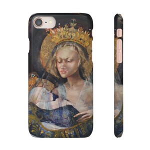 Künstlerische Jungfrau Maria Handyhülle, Religiöses Snap Case, Smartphone Cover, Geschenk für Mütter, Kunstliebhaber Accessoire, Weihnachtsgeschenk