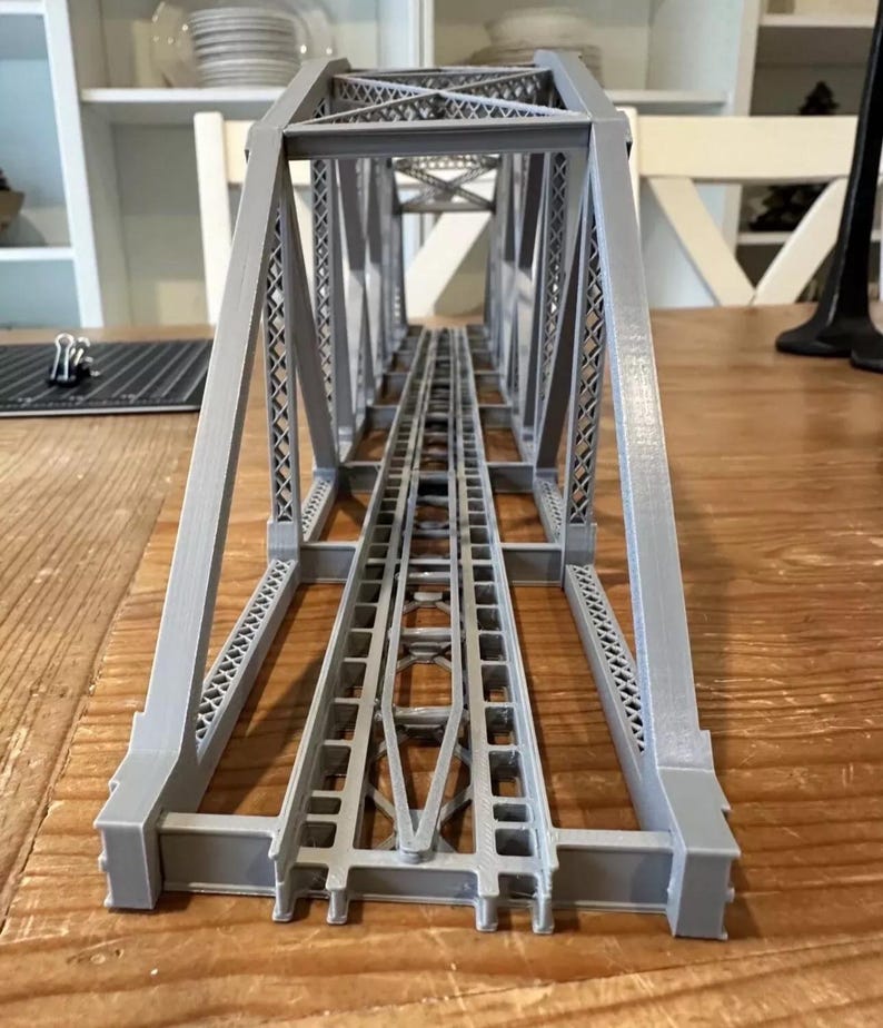 thumbnail image 2 of HO Scale Truss Bridge – 30" Long, Arched Design, Plastic Model For Train Layouts 2 of 2