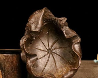 ヴィンテージブロンズ彫刻の魚型香炉、風水像