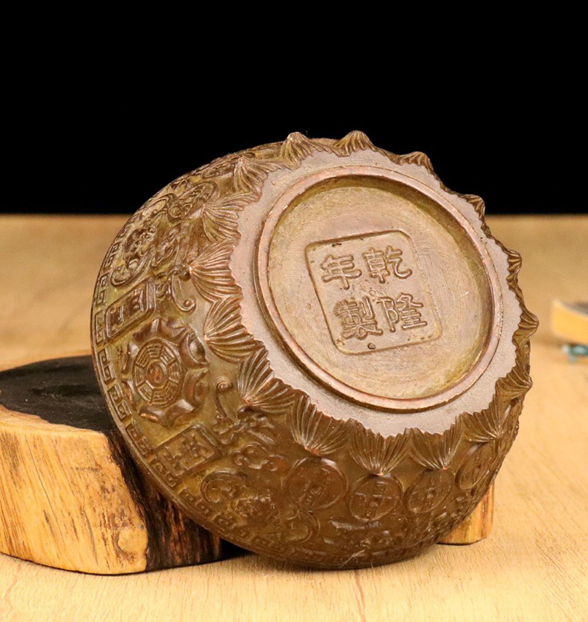 ヴィンテージブロンズ彫刻ボウル、装飾皿、風水像 - Etsy 日本