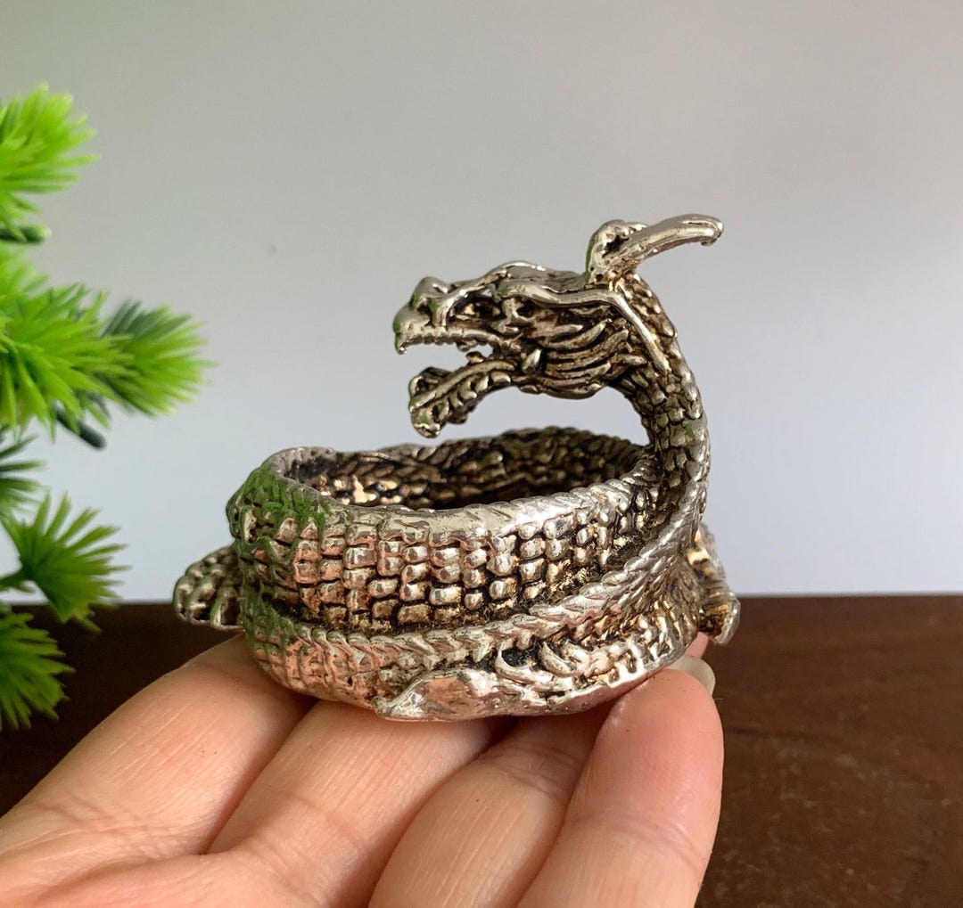 ヴィンテージの白銅製龍の彫刻香炉像。家の装飾品。 - Etsy 日本
