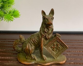 Vintage bronssnidad hundstaty, Fengshui-staty