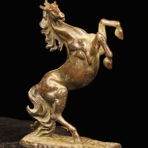 Vintage bronze carved horse statue, Fengshui statue, Tea Pet Statue