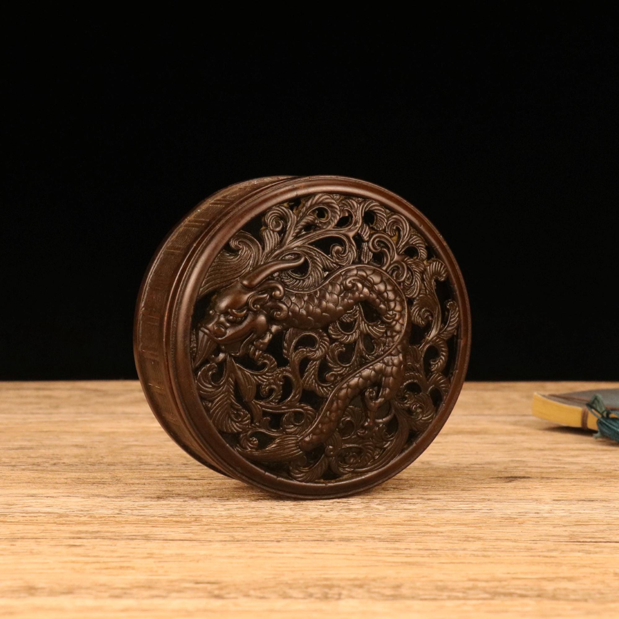 ヴィンテージブロンズ彫刻の龍の香炉、風水像 - Etsy 日本