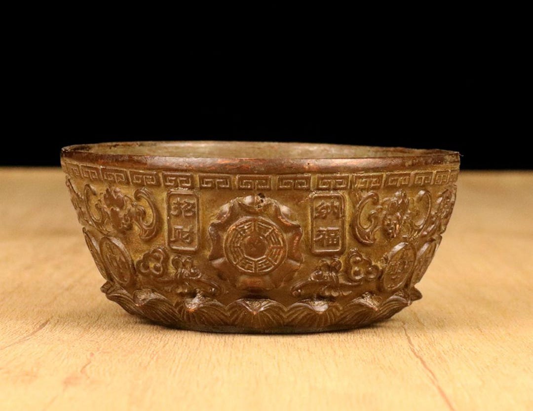 ヴィンテージブロンズ彫刻ボウル、装飾皿、風水像 - Etsy 日本