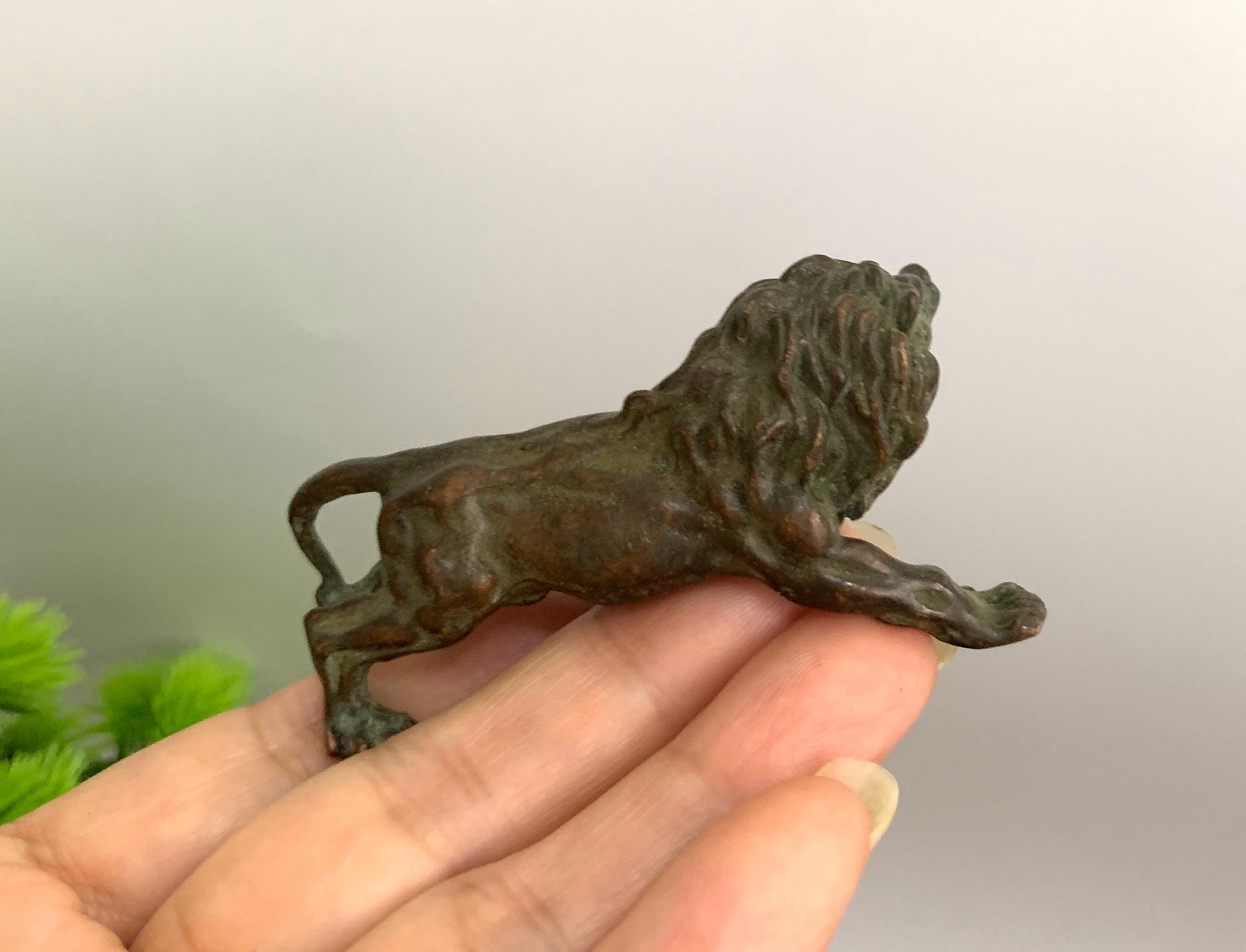 Vintage Bronze Carved Lion Statue, Fengshui Statue - Etsy