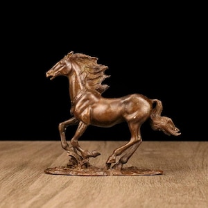 Vintage bronze carved horse tea pet statue, Fengshui statue, Tea Pet Statue