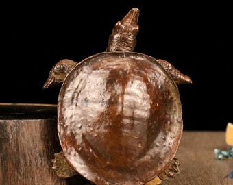 ブロンズ製の亀の甲羅の彫像の装飾品、ティーペット、ユニークな