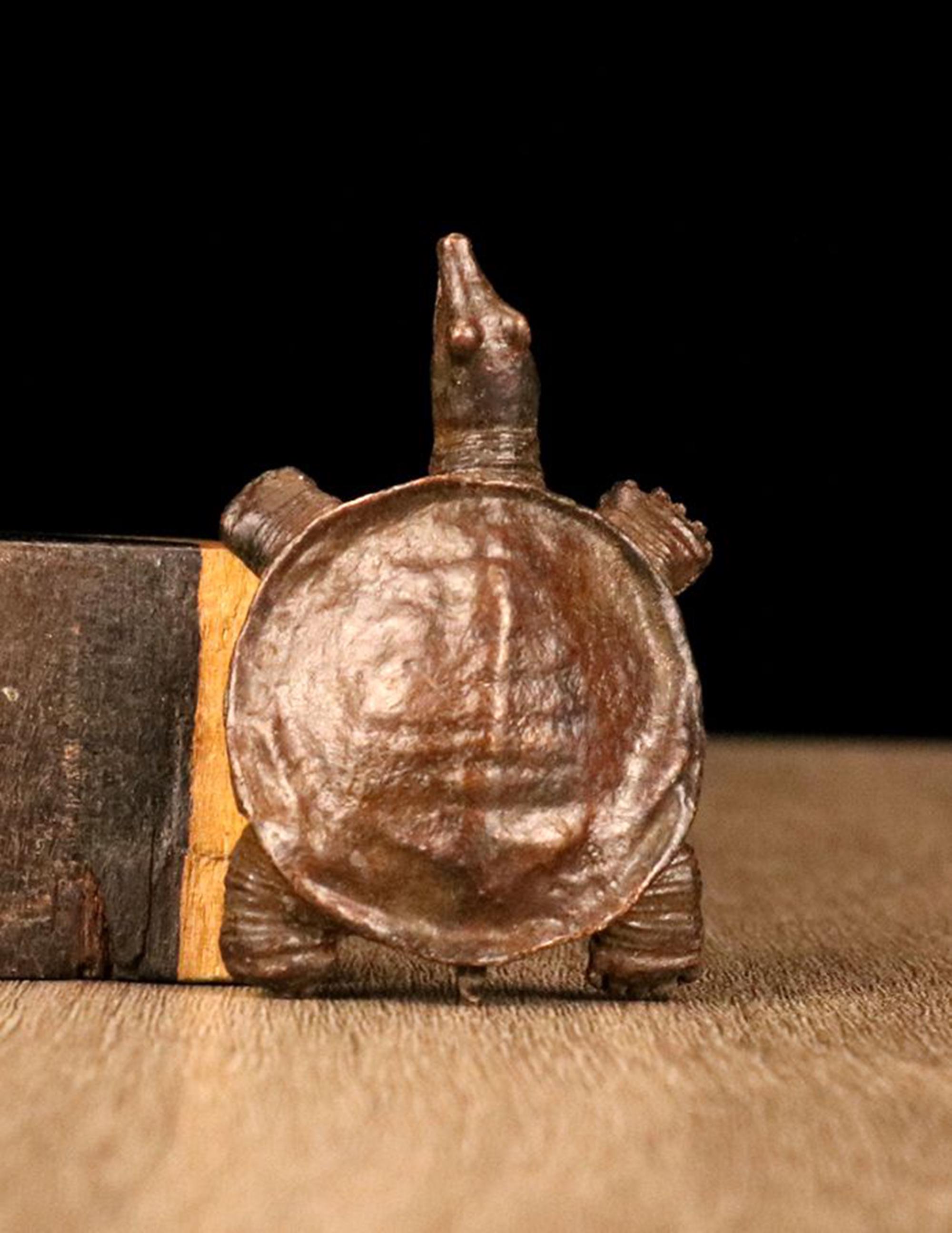 ヴィンテージブロンズ彫刻の亀の像、風水像 - Etsy 日本