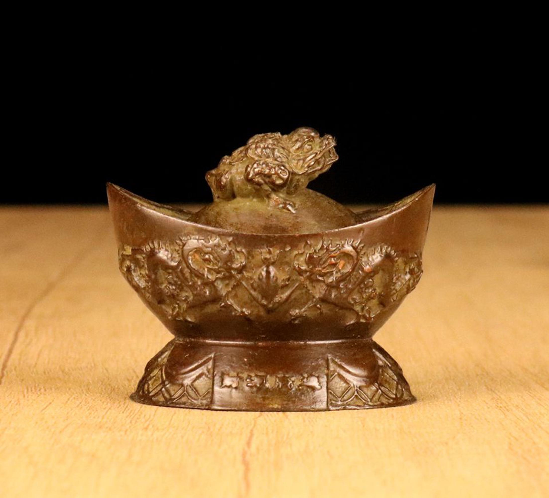 Vintage Bronze Carved Toad Incense Holder, Fengshui Statue, Home
