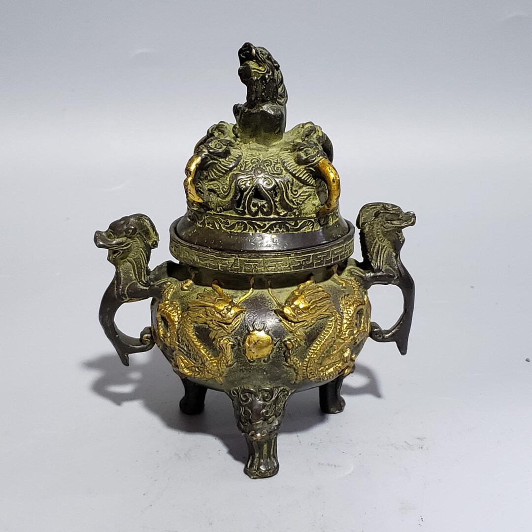 真鍮製　龍　香炉 ヴィンテージ真鍮彫刻の龍の香炉 - 風水像 - Etsy 日本