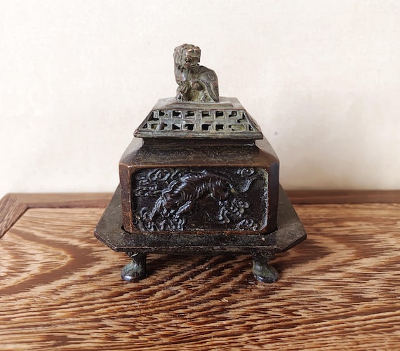 Bronze Carved Four Sacred Beasts Incense Burner – Feng Shui Altar