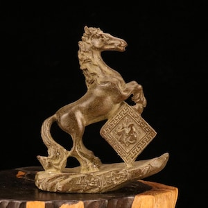 Vintage bronze carved horse tea pet statue, Fengshui statue, Tea Pet Statue