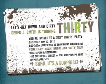 Dirty 30 Invitations Etsy