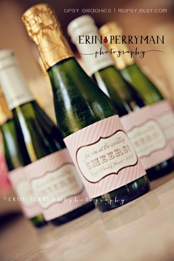 Personalized Printable Champagne Label Sticker Design Cheers