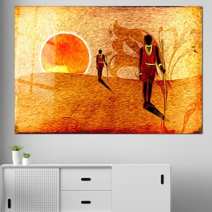 Ethnic African Wall Art, African Tribe, African American Wall Art, Extra Large Wall Art, Tempered glass wall art, Canvas Wall Art