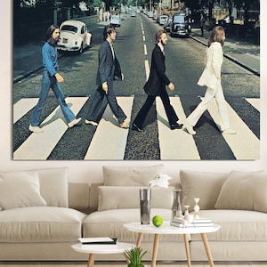 Poster dei Beatles, stampa su tela di Abbey Road, poster dei Beatles, stampa su tela dei Beatles, stampa su tela di una band musicale, stampa su tela dei Beatles, copertina dell'album Abbey Road