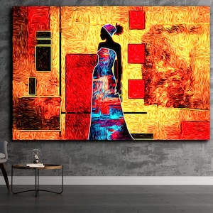 Art mural africain ethnique, tribu africaine, art mural afro-américain, très grand art mural, art mural en verre trempé, art mural en toile