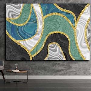 Abstract Marble Pattern Wall Art, Abstract Wall Art, Extra Large Wall Art, Tempered glass Art, Canvas Wall Art, Ready to Hang