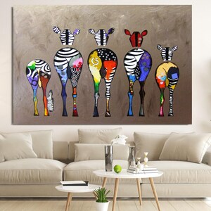 Banksy Colorful Zebra, Banksy Wall Art, Banksy Glass, Banksy Canvas Print, Graffiti Street Canvas Wall Art, Banksy for kids, Pop Art
