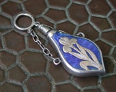 antique vintage art deco nouveau victorian sterling silver enamel DGRM chatelaine perfume bottle pendant