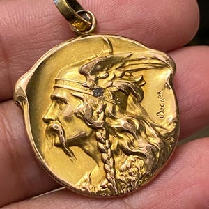 vintage antike deko viktorianischen Jugendstil Gold fix Bild Medaille Anhänger Charme Französisch Becker Gallia Schliff Diamant