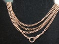 vintage antique  french gold filled  fob watch chain necklace 1920  extra long 60 1/2" weight 41.9gr spring & lobster product logo
