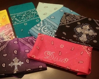 Bandana&#39;s W/ Bling Rhinestone Headband Workout Head gear
