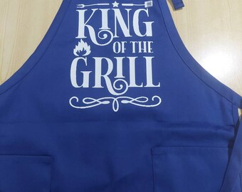 King of the Grill Mens Apron | Mens Tshirt | Mens Gift | Grillin | Cooking |