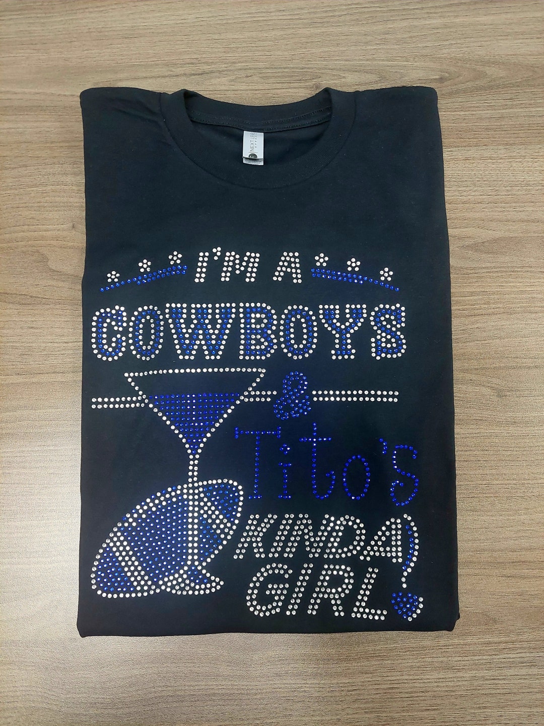 Tito's Football Cowboys Martini Rhinestone Tee Etsy