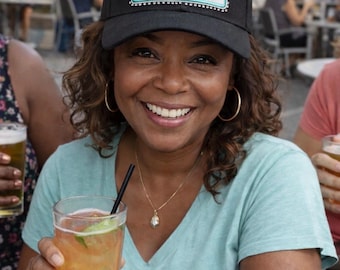 Crazy Embroidered Patch Ball Cap | Rhinestone Accent