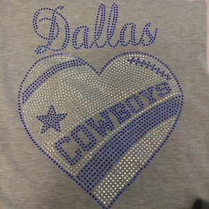 Dallas Cowboy Rhinestone Tshirt/Crewneck Sweatshirt
