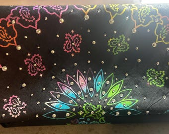 Multi Colored Rhinestone Bandana: Cotton Biker Headwrap