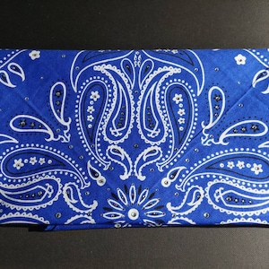 Bling bandana | Rhinestone Design Bandana | Yoga | Workout | Headscarf | Blue Bling bandana