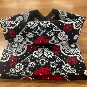 Bling Bandana | Rose Bandana | Rhinestone Bandana | Rhinestone Bandana w/Rose | Working Out | Yoga | Biker Headgear|Headwrap