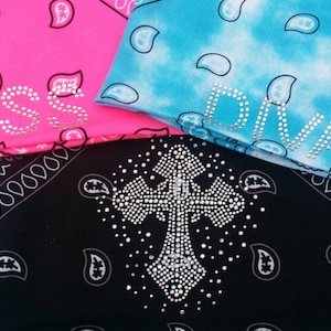 Bandana w/Bling Workout/Yoge Headwrap Biker Headgear All Colors