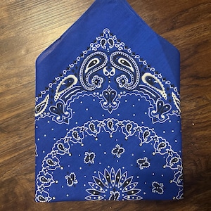 Royal Blue Rhinestone Bandana: Cotton Biker Headwrap